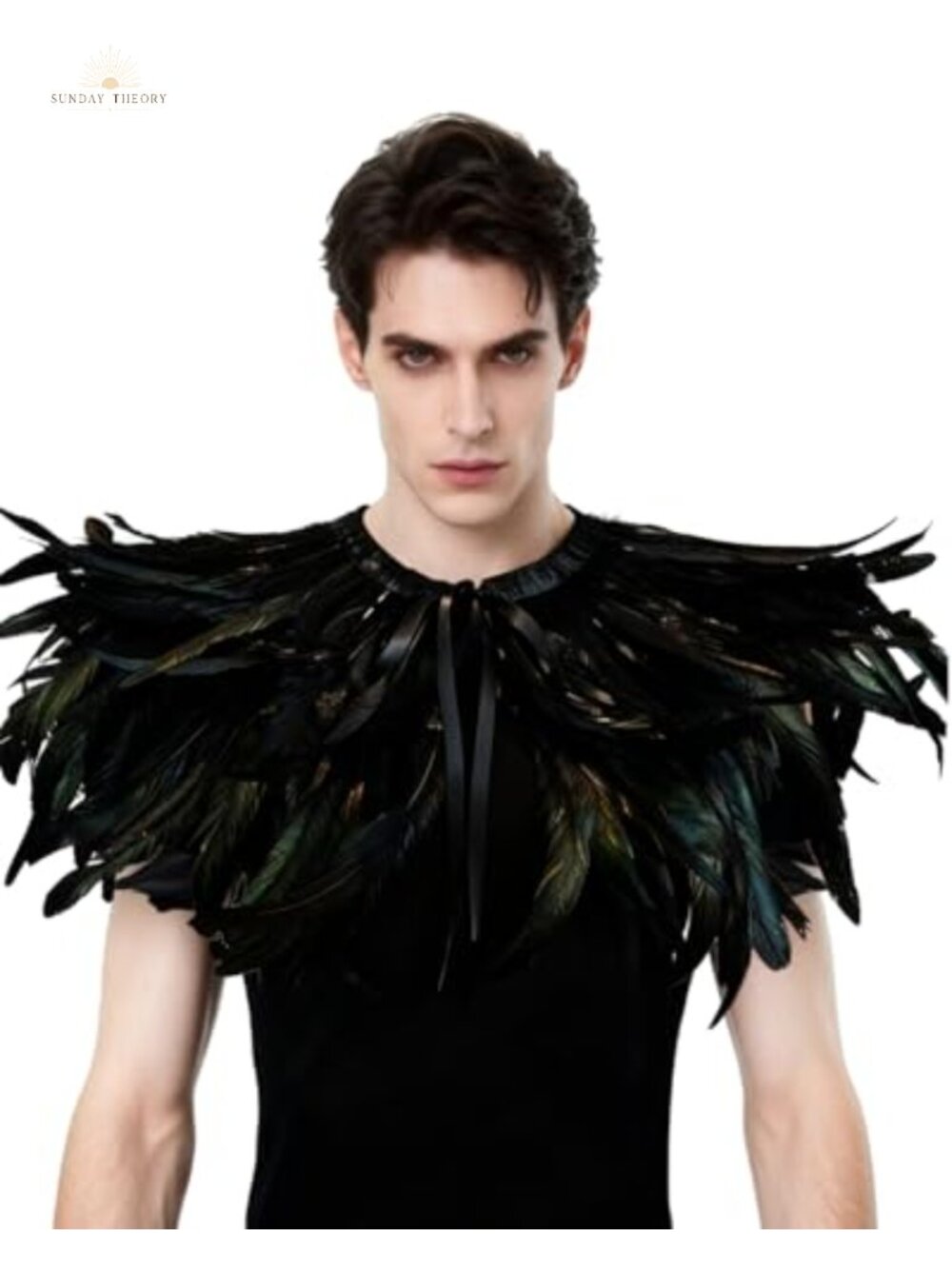 Genuine Rooster Feather Shrug Cape Shawl Collar Unisex Costume